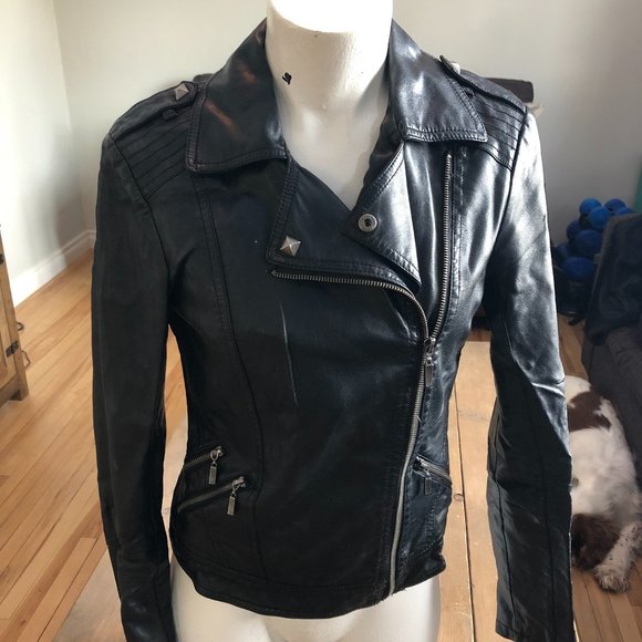 Dynamite black faux leather jacket - Picture 1 of 6
